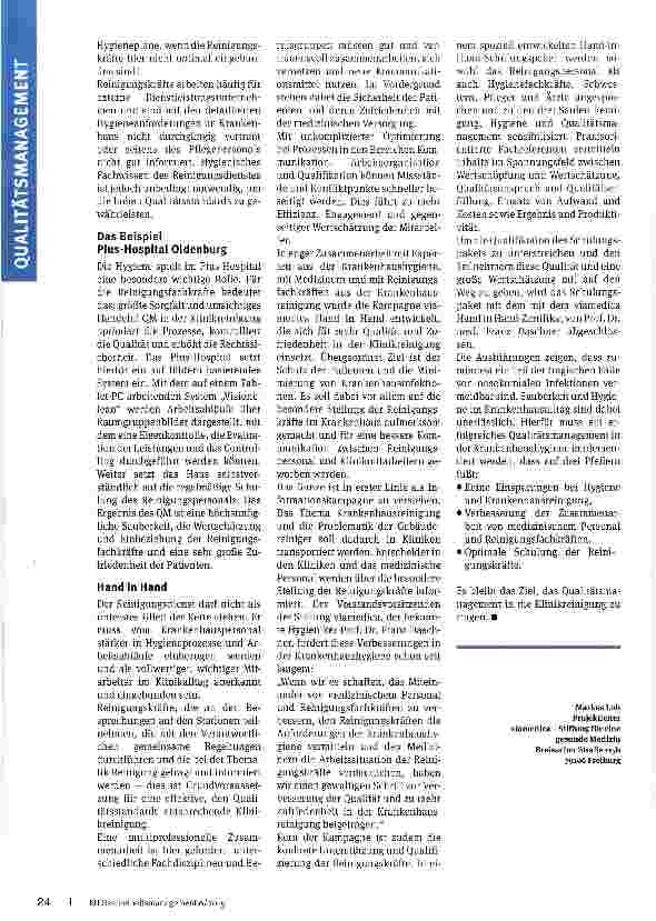 Vorschauseite 3: Hand in Hand in der Hygiene