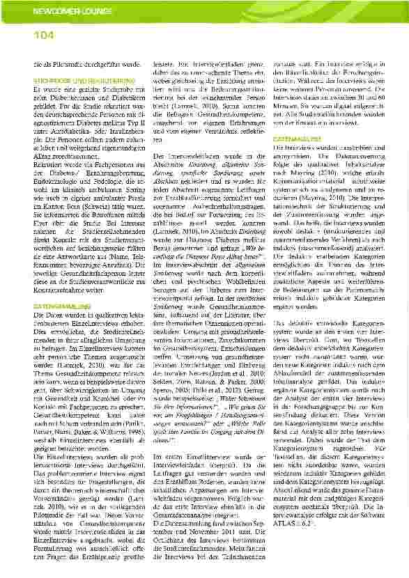Vorschauseite 3: Eine qualitative Pilotstudie zur Konzeptualisie-rung von Gesundheitskompetenz aus der Perspektive von Patientinnen und Patienten mit Diabetes mellitus Typ II