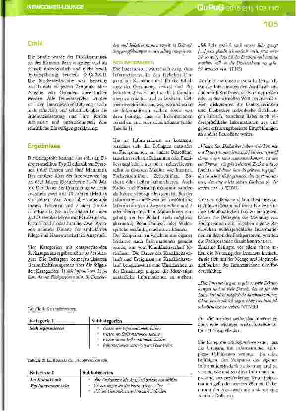 Vorschauseite 4: Eine qualitative Pilotstudie zur Konzeptualisie-rung von Gesundheitskompetenz aus der Perspektive von Patientinnen und Patienten mit Diabetes mellitus Typ II