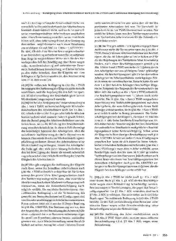Vorschauseite 6: Beendigung eines Arbeitsverhältnisses nach §33 Abs. 2 TVöD durch auflösende Bedingung (Rentenzahlung)
