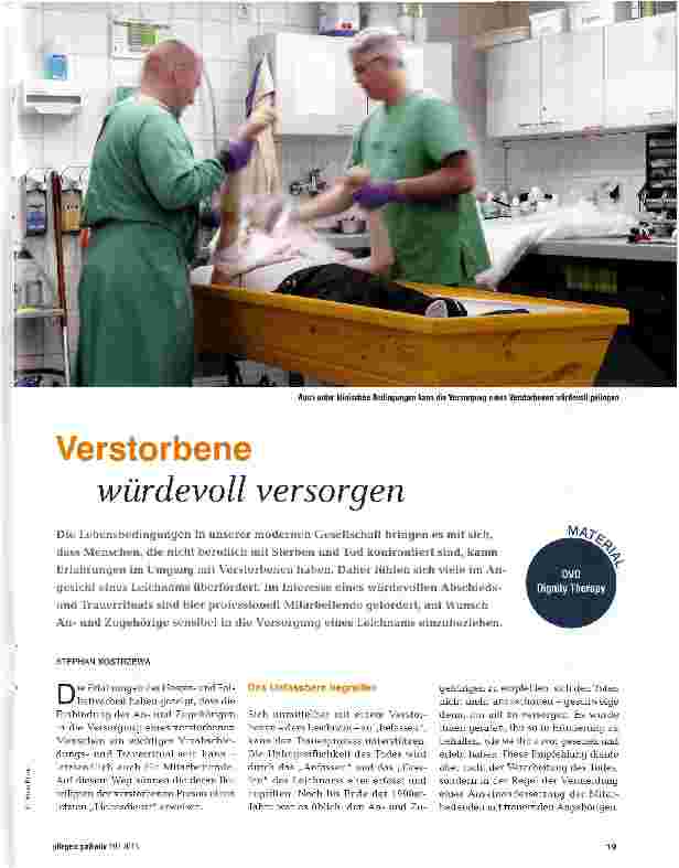 Vorschauseite 1: Verstorbene würdevoll versorgen