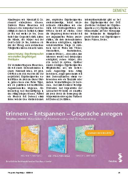 Vorschauseite 2: Folgen von Demenz abschwächen: Körperwahrnehmung betroffener Menschen erhalten