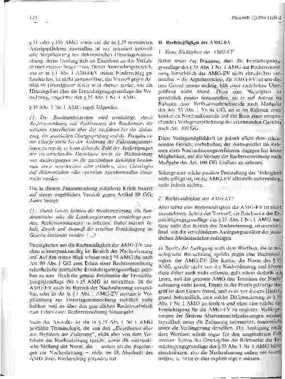 Vorschauseite 2: Rechtmäßigkeit der AMG-Einreichungsverordnung unter besonderer Berücksichtigung von Nachzulassung und Registrierung traditionellerpflanzlicher Arzneimittel