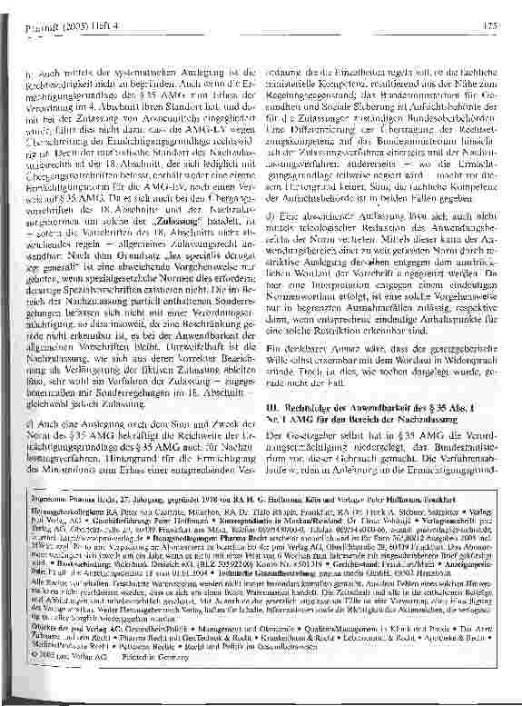 Vorschauseite 3: Rechtmäßigkeit der AMG-Einreichungsverordnung unter besonderer Berücksichtigung von Nachzulassung und Registrierung traditionellerpflanzlicher Arzneimittel