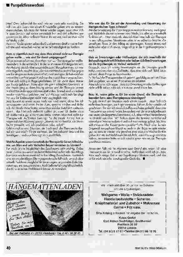 Vorschauseite 3: Max in ergotherapeutischer BehandlungErwartungen, Eindrücke und Erfahrungen seiner Mutter