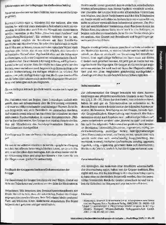 Vorschauseite 3: Psychoedukation/Infogruppe als Aufgabepsychiatrischer Pflege