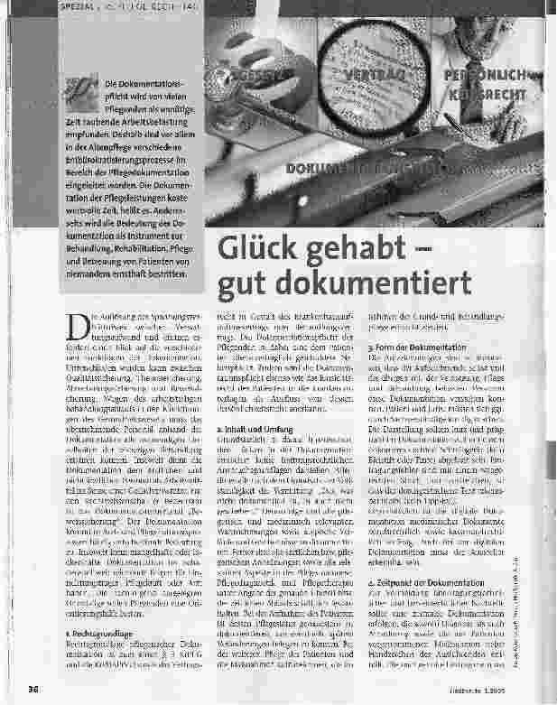 Vorschauseite 1: Glück gehabt -gut dokumentiert