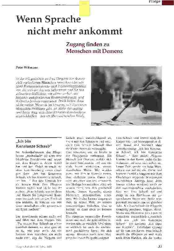 Vorschauseite 1: Wenn Sprache nicht mehr ankommt
