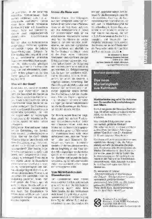 Vorschauseite 3: Auffallend angenehm andersDas Krankenhaus als Marke -wie Kliniken für ihre Zielgruppen immer erste Wahl sind