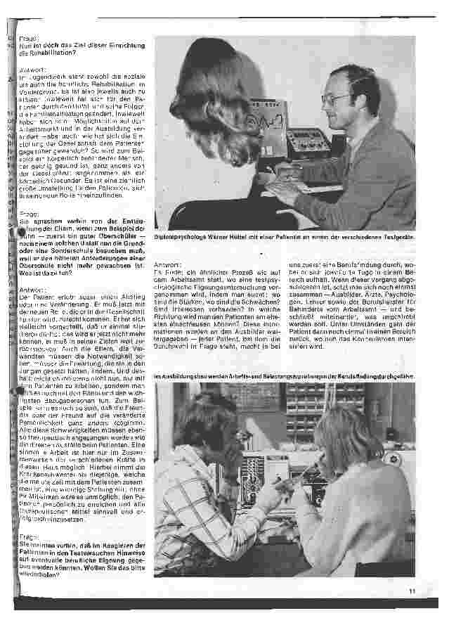 Vorschauseite 2: Rehabilitationszentrum für hirngeschädigte Kinder und Jugendliche Interview mit Herrn Werner Hüttel, Diplompsychologe