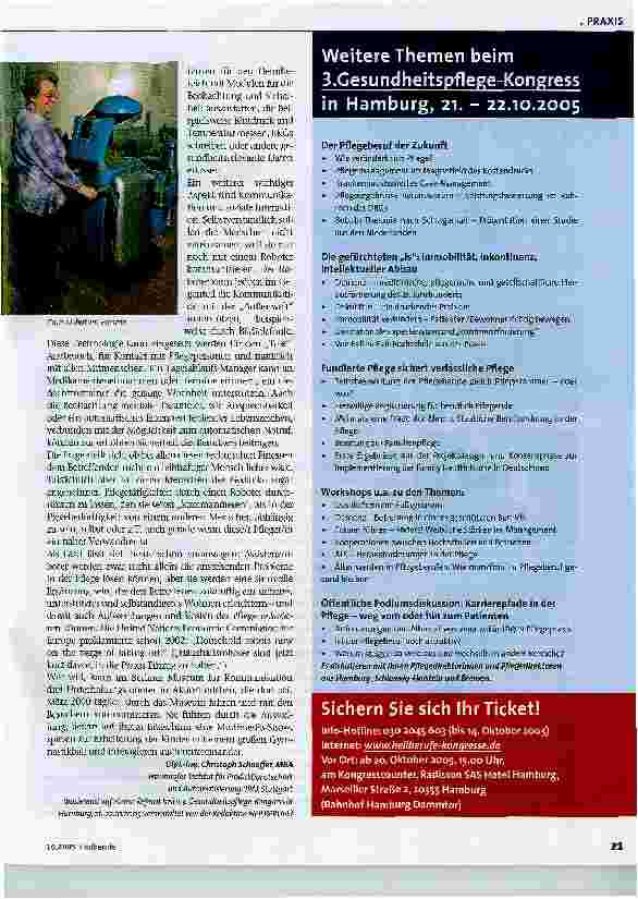 Vorschauseite 2: High Tech, High Care und derFaktor Mensch