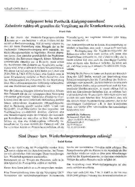 Vorschauseite 1: Sind Dauerbzw. Wiederholungsverordnungen zulässig?