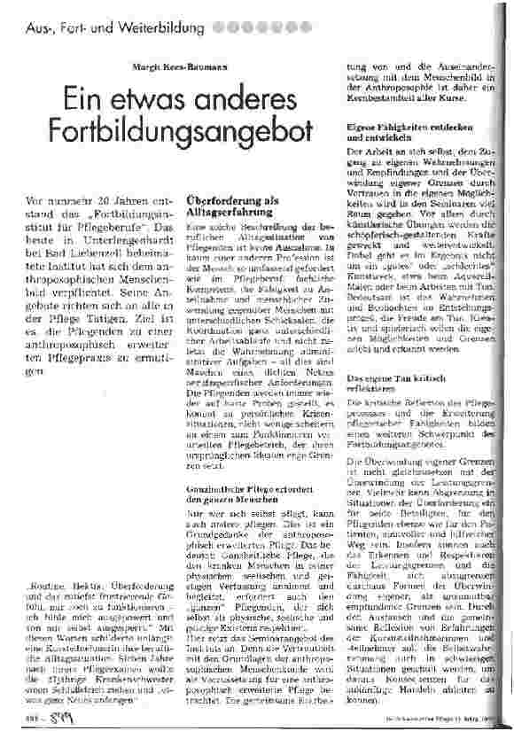 Vorschauseite 1: Ein etwas anderes Fortbildungsangebot