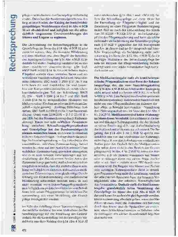 Vorschauseite 4: Kosten für Medikamentengabe per Magensonde trägt die Krankenkasse