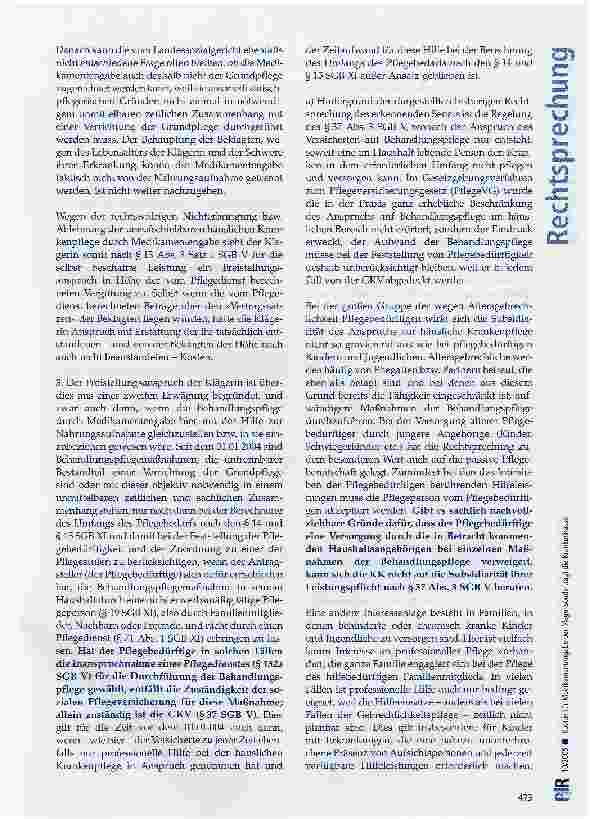 Vorschauseite 5: Kosten für Medikamentengabe per Magensonde trägt die Krankenkasse