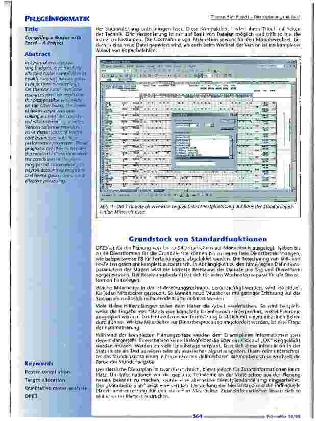 Vorschauseite 2: Projekt - Dienstplanung mit Excel