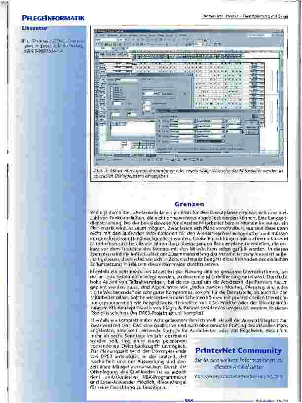 Vorschauseite 4: Projekt - Dienstplanung mit Excel