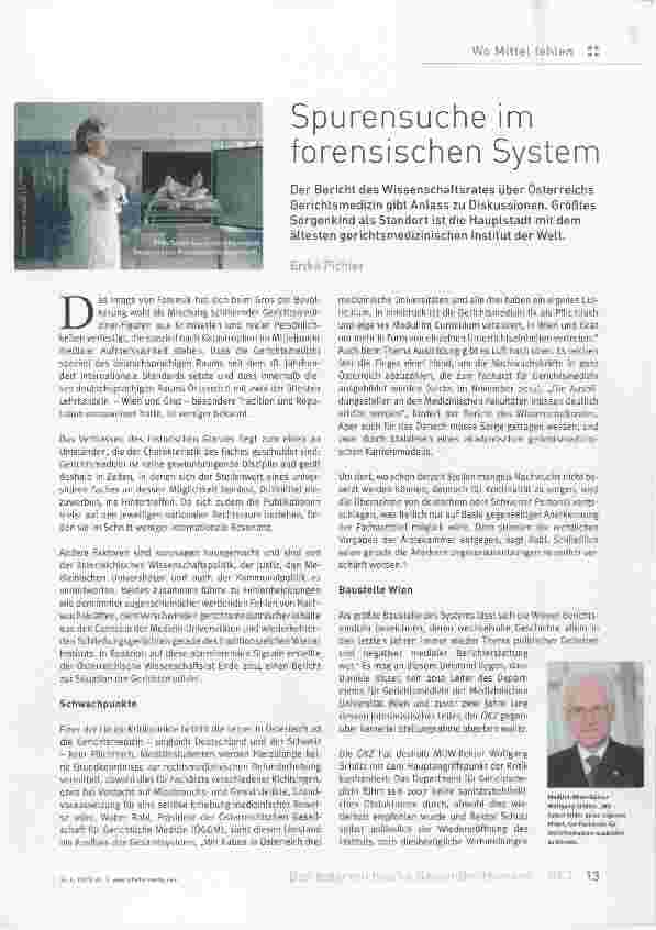 Vorschauseite 1: Spurensuche im forensischen System