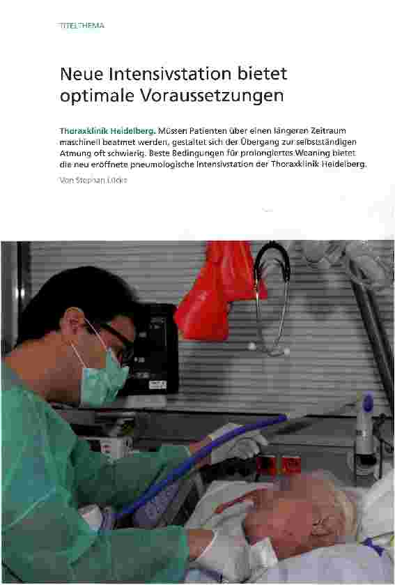 Vorschauseite 1: Neue Intensivstation bietet optimale Voraussetzungen
