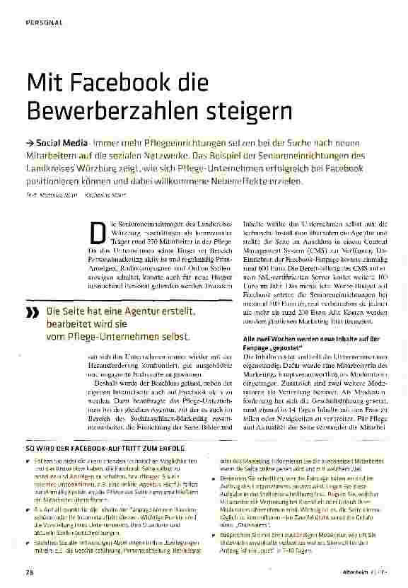 Vorschauseite 1: Mit Facebook die Bewerberzahlen steigern