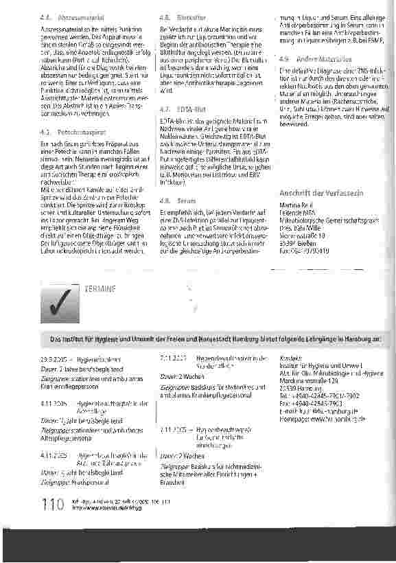 Vorschauseite 5: Entnahmeund Versandtechniken von mikrobiologischem ProbenmaterialInfektionen des Zentralnervensystems