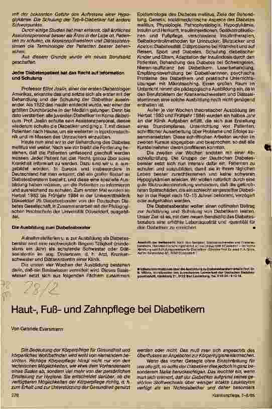 Vorschauseite 2: Diabetesberater --- neues Berufsbild