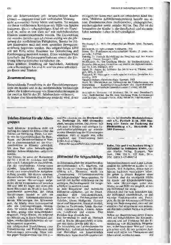 Vorschauseite 6: Moderne Früherkennungsmethoden bei Behinderungen der Sinnesorgane