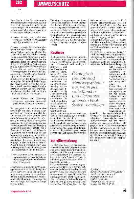 Vorschauseite 4: Mehrweg ist noch nicht die Methode der Wahl