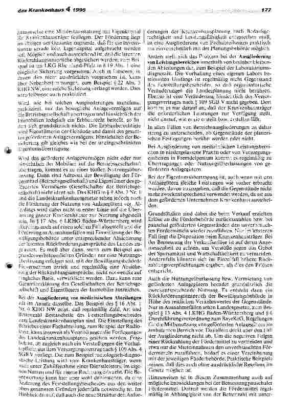 Vorschauseite 3: Ausgliederung von Krankenhausbereichen, -abteilungen und -betrieben.