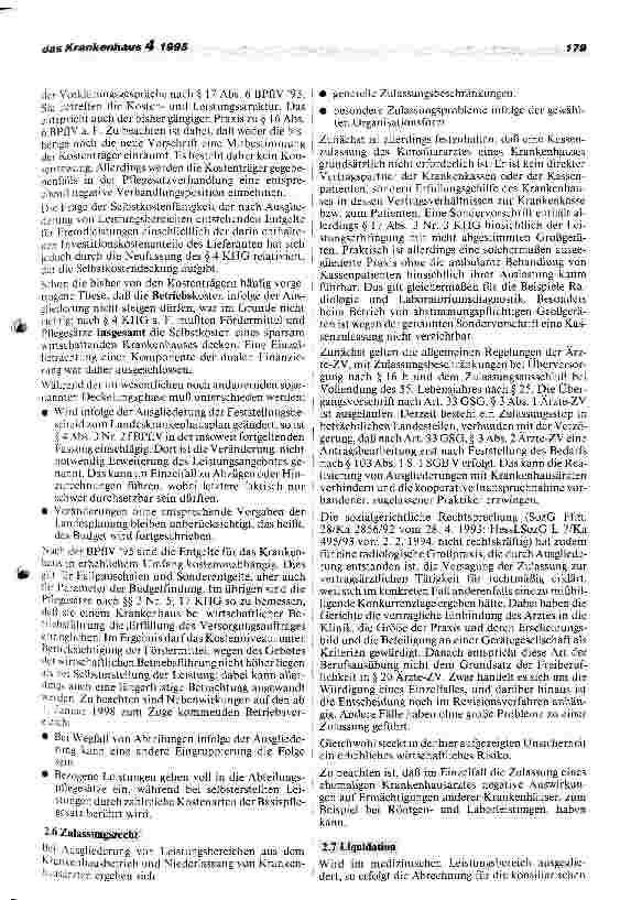 Vorschauseite 5: Ausgliederung von Krankenhausbereichen, -abteilungen und -betrieben.