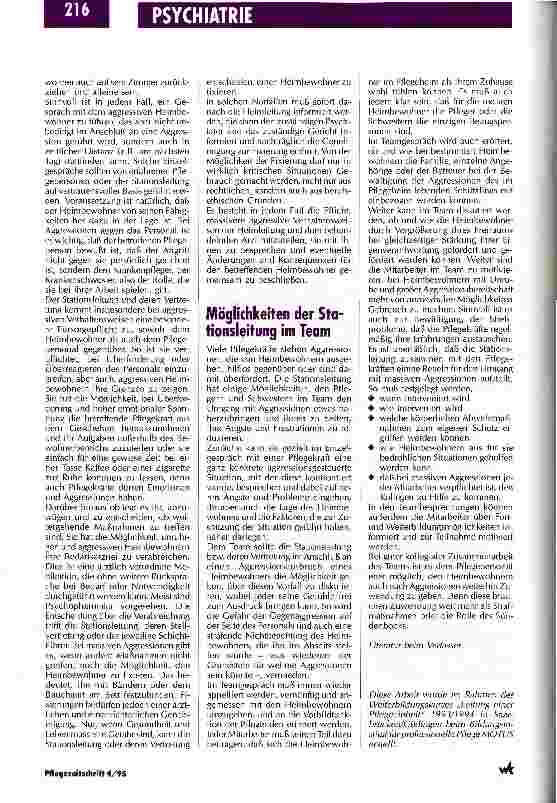 Vorschauseite 4: Umgang mit aggressiven Heimbewohnern Gewalt in der Pflege