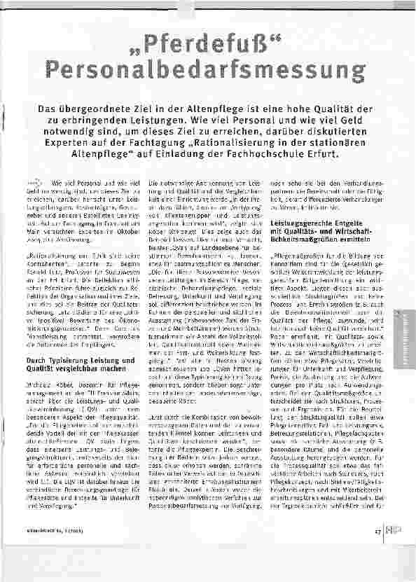Vorschauseite 1: Pferdefuß Personalbedarfsmessung