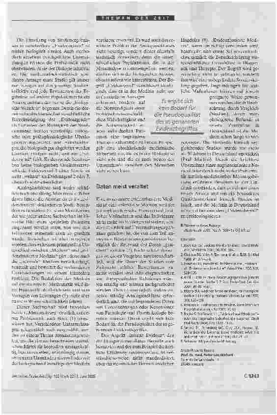 Vorschauseite 2: Evidenzbasierte Medizin (EbM) Begriff entideologisieren