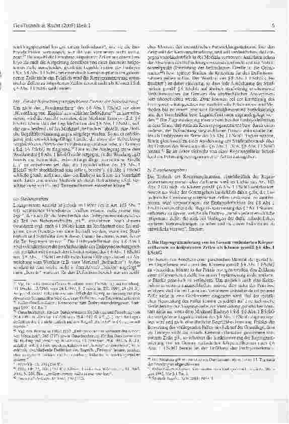 Vorschauseite 5: Die Legaldefinition des Embryos gemäß § 8 Abs. 1 ESchG -Grenzfälle regenerativer Zellforschung am Maßstab des deutschen Embryonenschutzgesetzes sowie der Vorgaben des Menschenrech…
