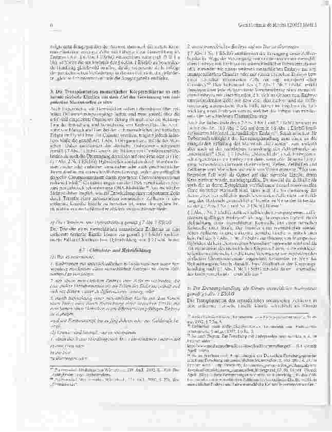 Vorschauseite 6: Die Legaldefinition des Embryos gemäß § 8 Abs. 1 ESchG -Grenzfälle regenerativer Zellforschung am Maßstab des deutschen Embryonenschutzgesetzes sowie der Vorgaben des Menschenrech…