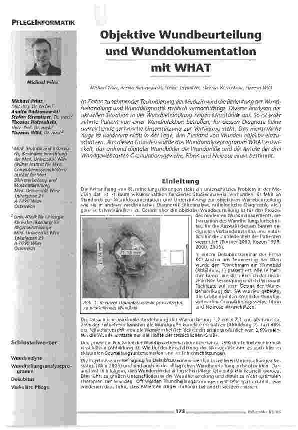 Vorschauseite 1: Objektive Wundbeurteilung und Wunddokumentation