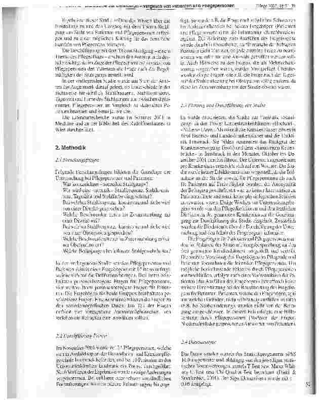 Vorschauseite 2: Sichtweisen zur Defäkation -Vergleich von Patienten und Pflegepersonen