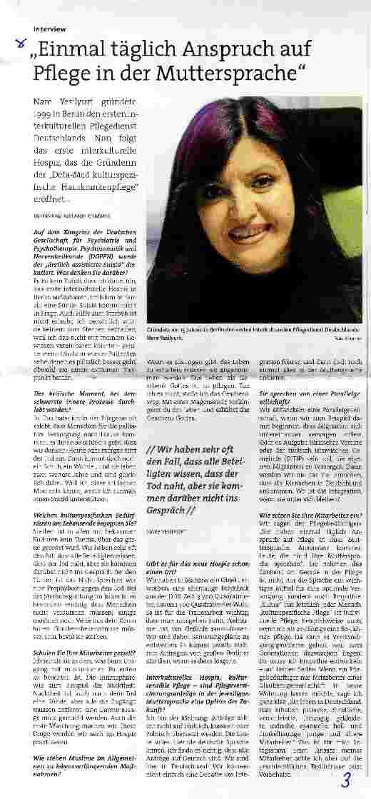 Vorschauseite 1: „Einmal täglich Anspruch auf Pflege in der Muttersprache