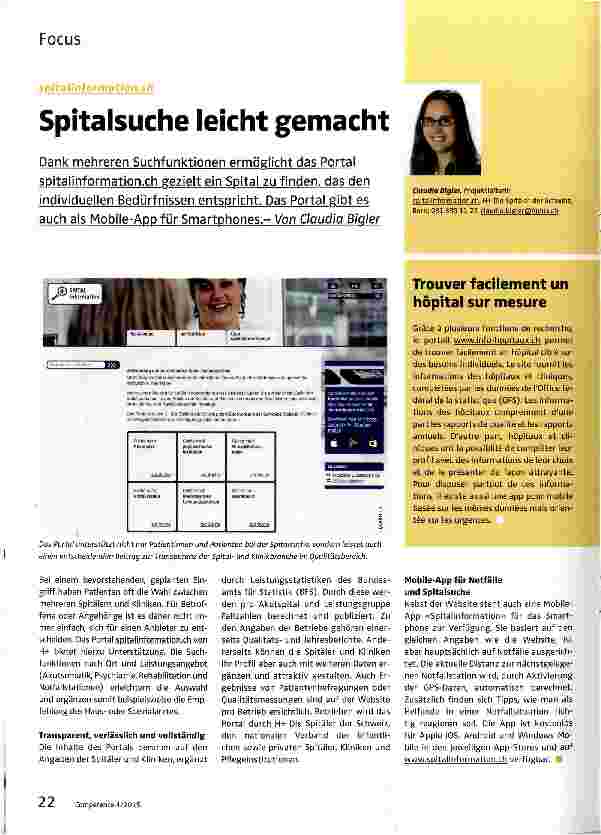 Vorschauseite 1: Spitalsuche leicht gemacht