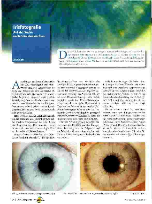 Vorschauseite 1: Irisfotografie Auf der Suche nach dem idealen Blau