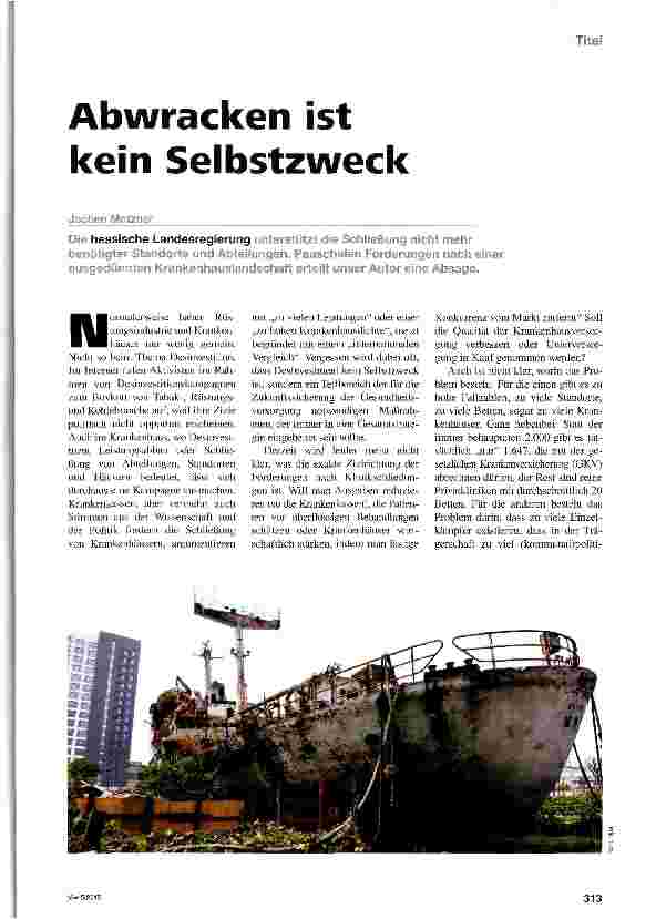 Vorschauseite 1: Abwracken ist kein Selbstzweck
