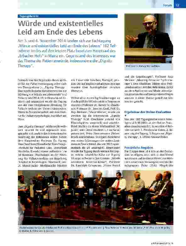 Vorschauseite 1: Würde und existentielles Leid am Ende des Lebens