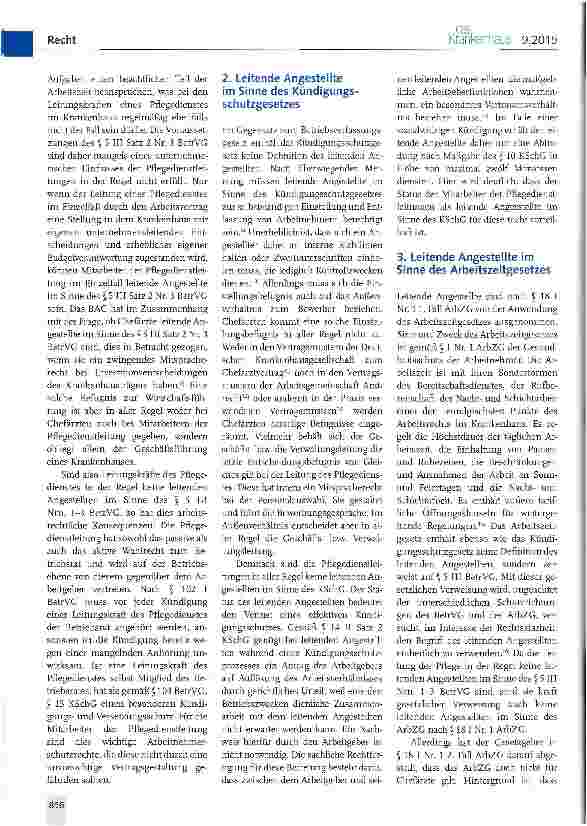 Vorschauseite 2: Mitarbeiter der Pflegedienstleitung: leitende Angestellte?