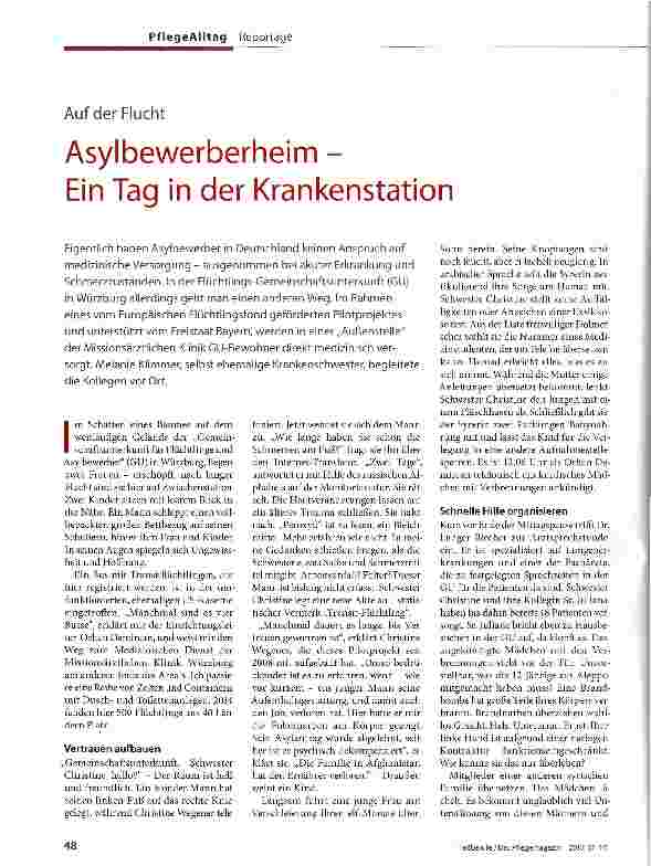 Vorschauseite 1: Asylbewerberheim - Ein Tag in der Krankenstation