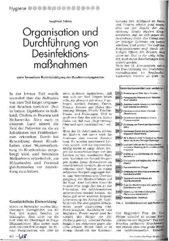 Vorschauseite 1: Organisation und Durchführung von Desinfektionsmaßnahmen unter besonderer Berücksichtigung des Bundesseuchengesetzes
