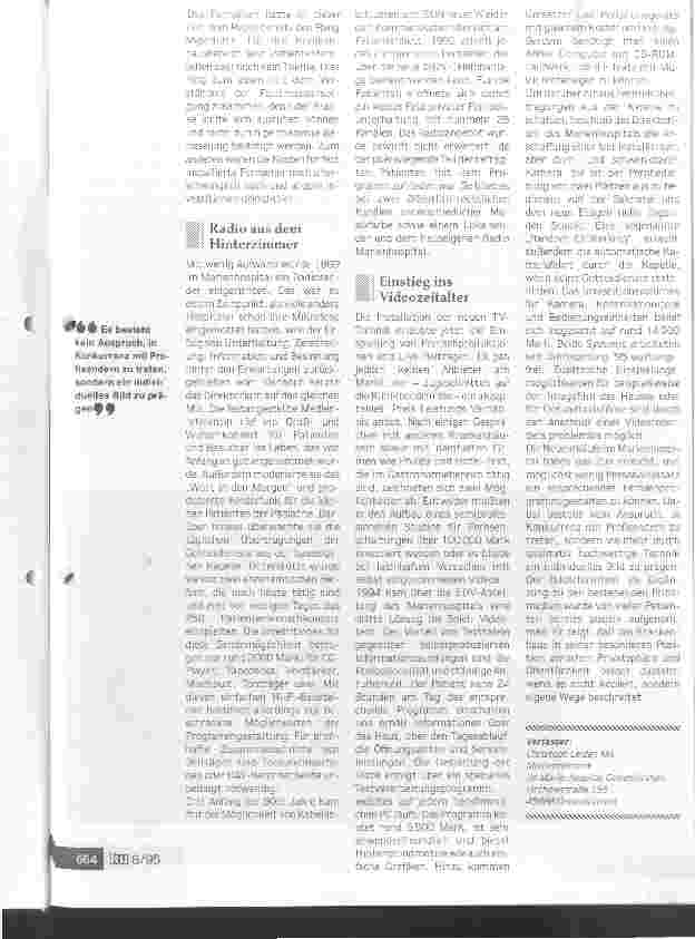 Vorschauseite 3: Ton ab, Kamera läuft! Moderne Massenmedien erobern das Patientenzimmer