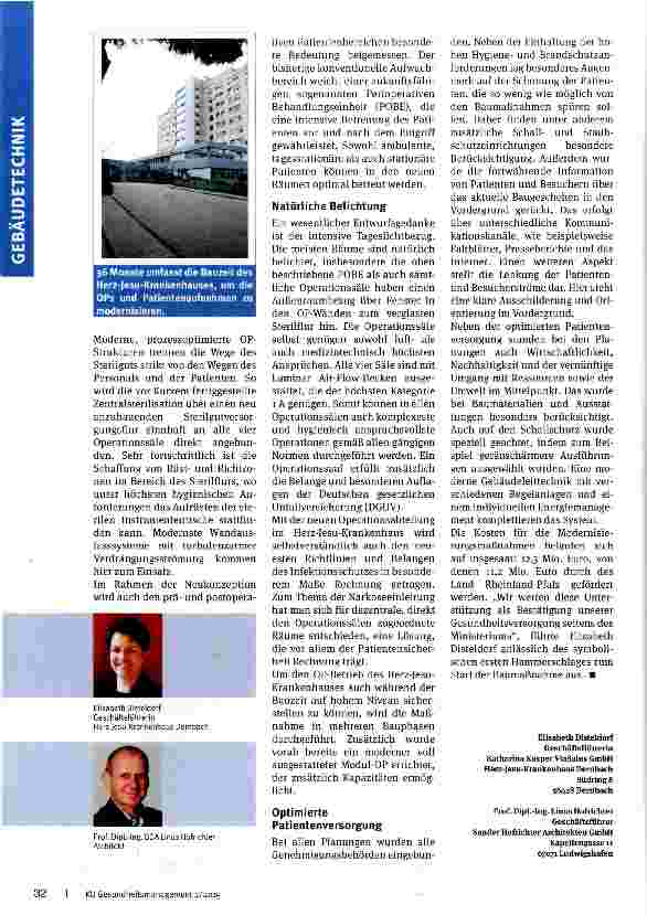 Vorschauseite 2: Modernisierung der OP-Säle -und der Betrieb geht weiter