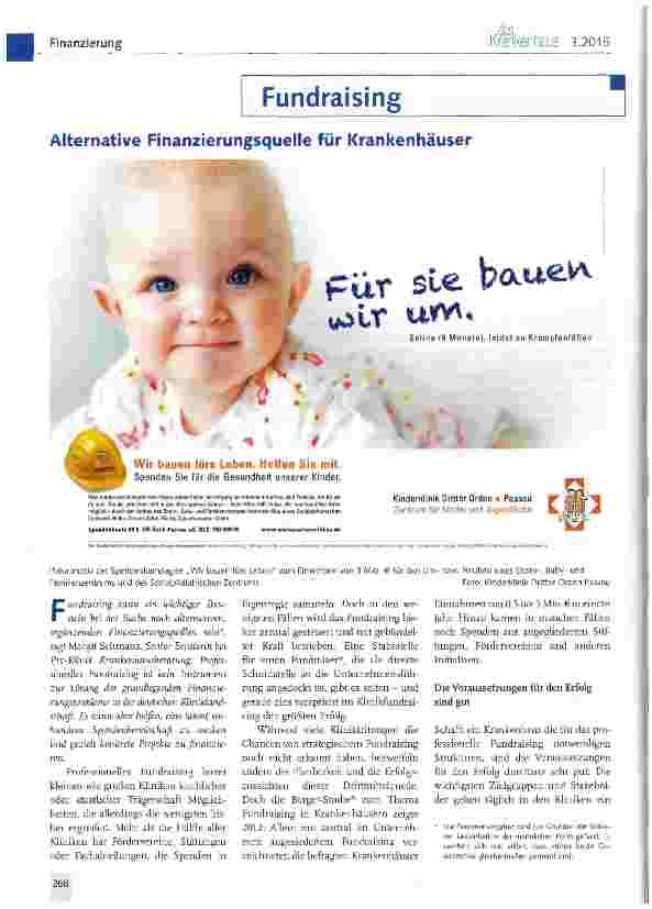 Vorschauseite 1: Alternative Finanzierungsquelle für Krankenhäuser