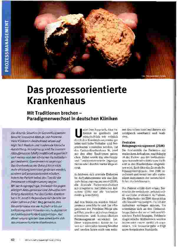 Vorschauseite 1: Das prozessorientierte Krankenhaus