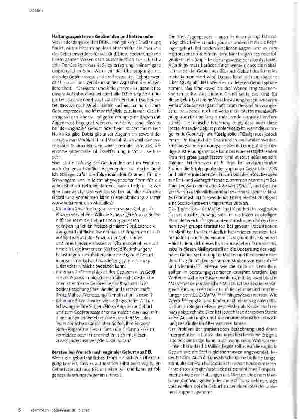 Vorschauseite 5: Den Frauen bei der Geburt aus Beckenendlage wieder Optionen eröffnen